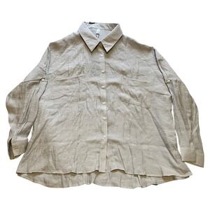 Diosun Shirt Womens Extra Large Oversized Button-Down Rayon Boxy Flowy Beach NWT